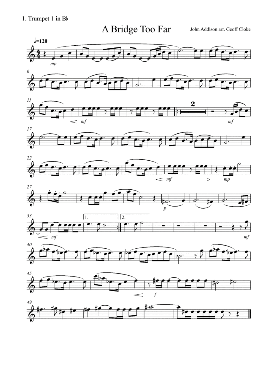 A Bridge Too Far Brass Ensemble scores gallery preview page 1