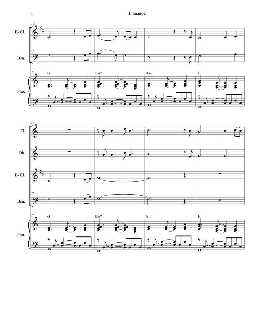 Immanuel Immanuel Woodwind Quartet scores gallery preview page 4