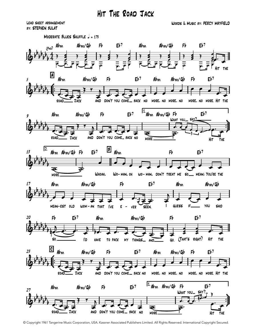 Hit The Road Jack Piano scores gallery preview page 1