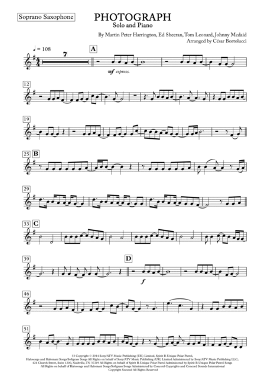 Photograph Photograph Soprano Saxophone scores gallery preview page 2