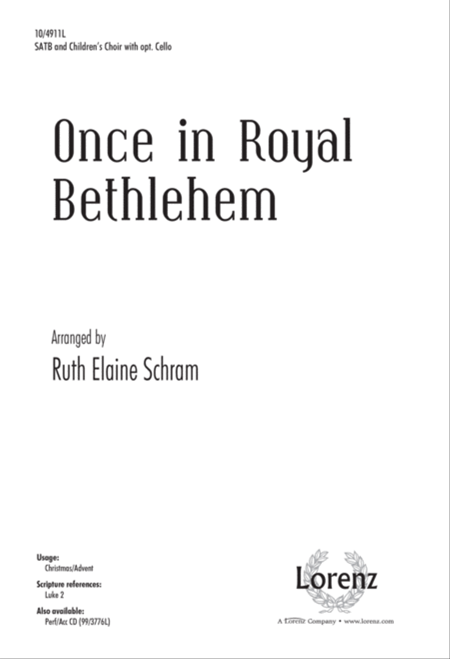 Once in Royal Bethlehem 4-Part scores gallery preview page 1