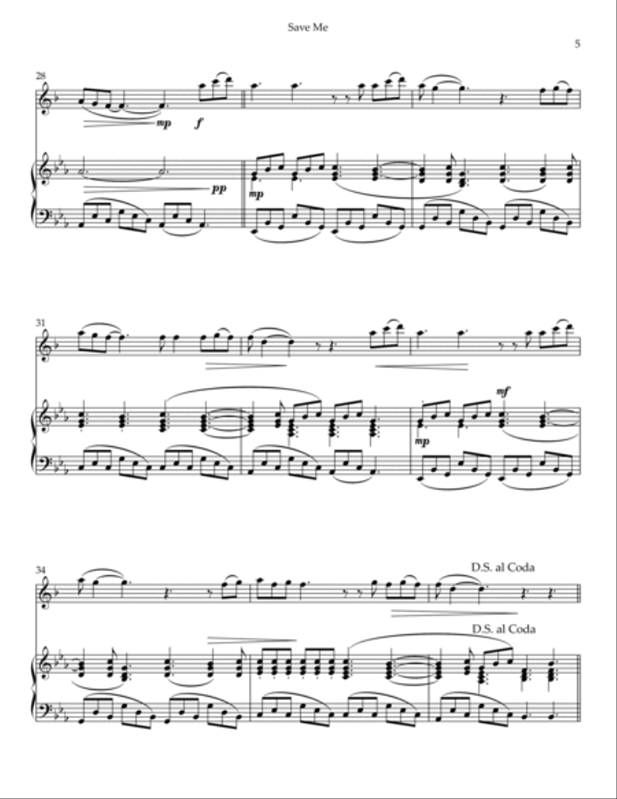 Save Me Tenor Saxophone scores gallery preview page 5