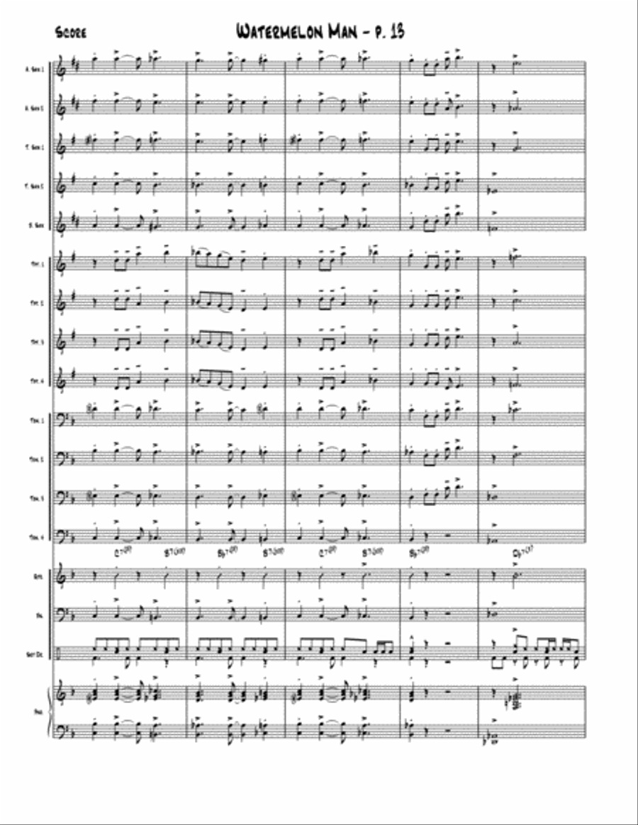Watermelon Man Jazz Ensemble scores gallery preview page 14