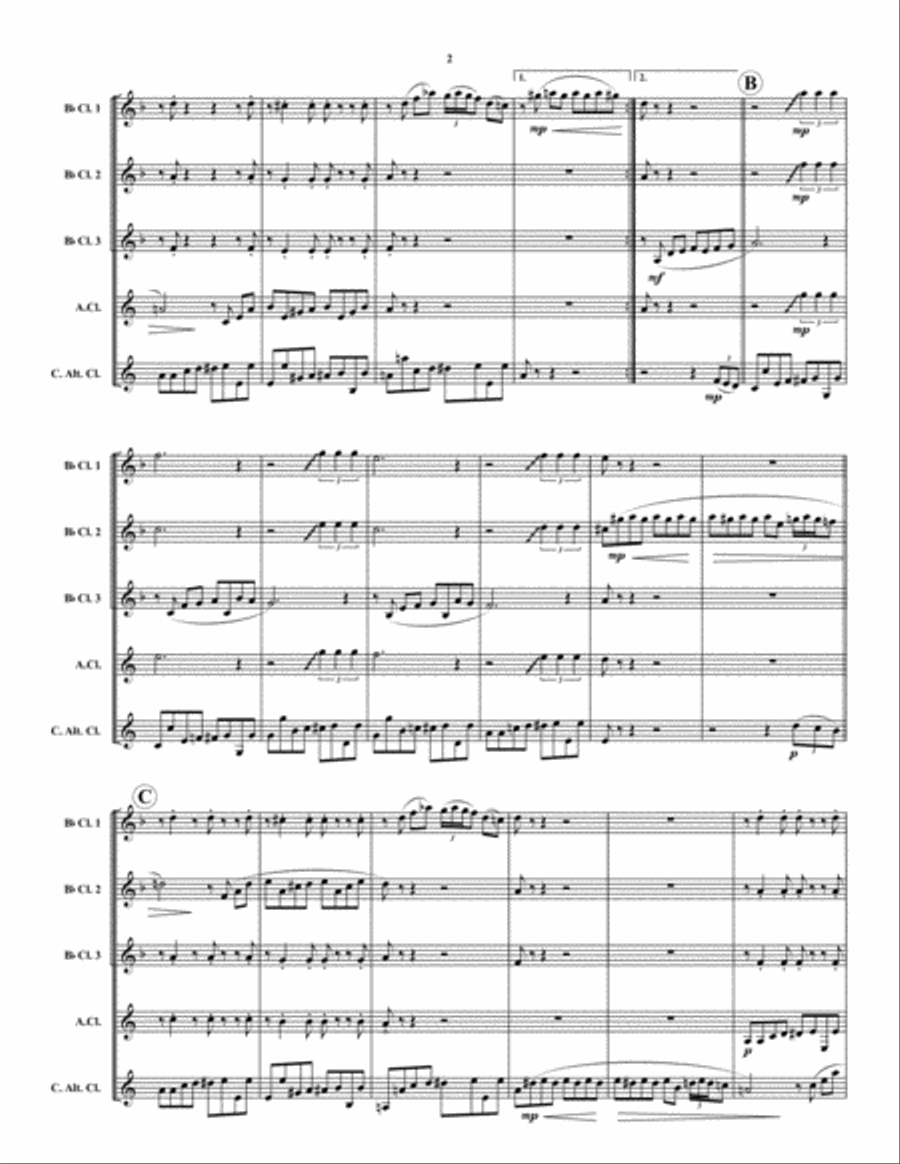 Fur Elise Boogie Woogie Clarinet scores gallery preview page 3