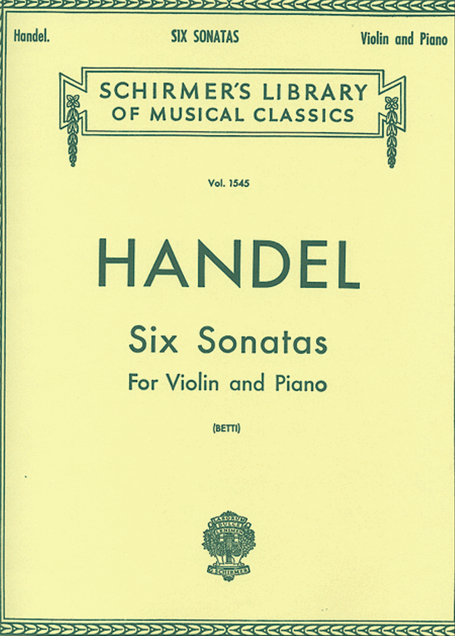 Six Sonatas - Piano / Violin Violin Solo scores gallery preview page 1
