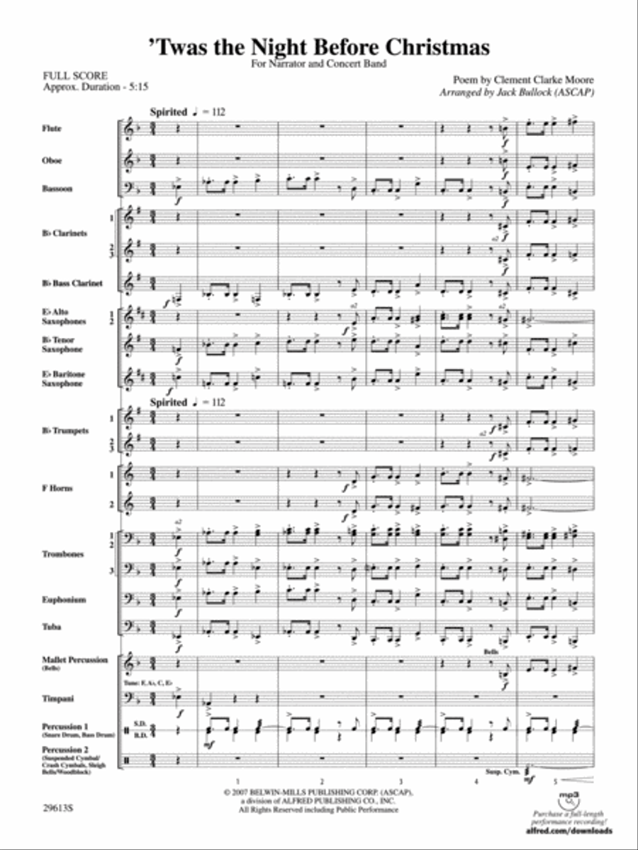 'Twas the Night Before Christmas Concert Band scores gallery preview page 2