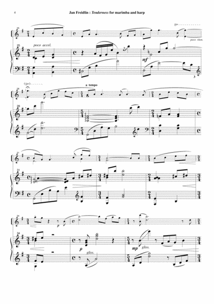 Jan Freidlin: Tenderness for marimba (or vibraphone) and harp
