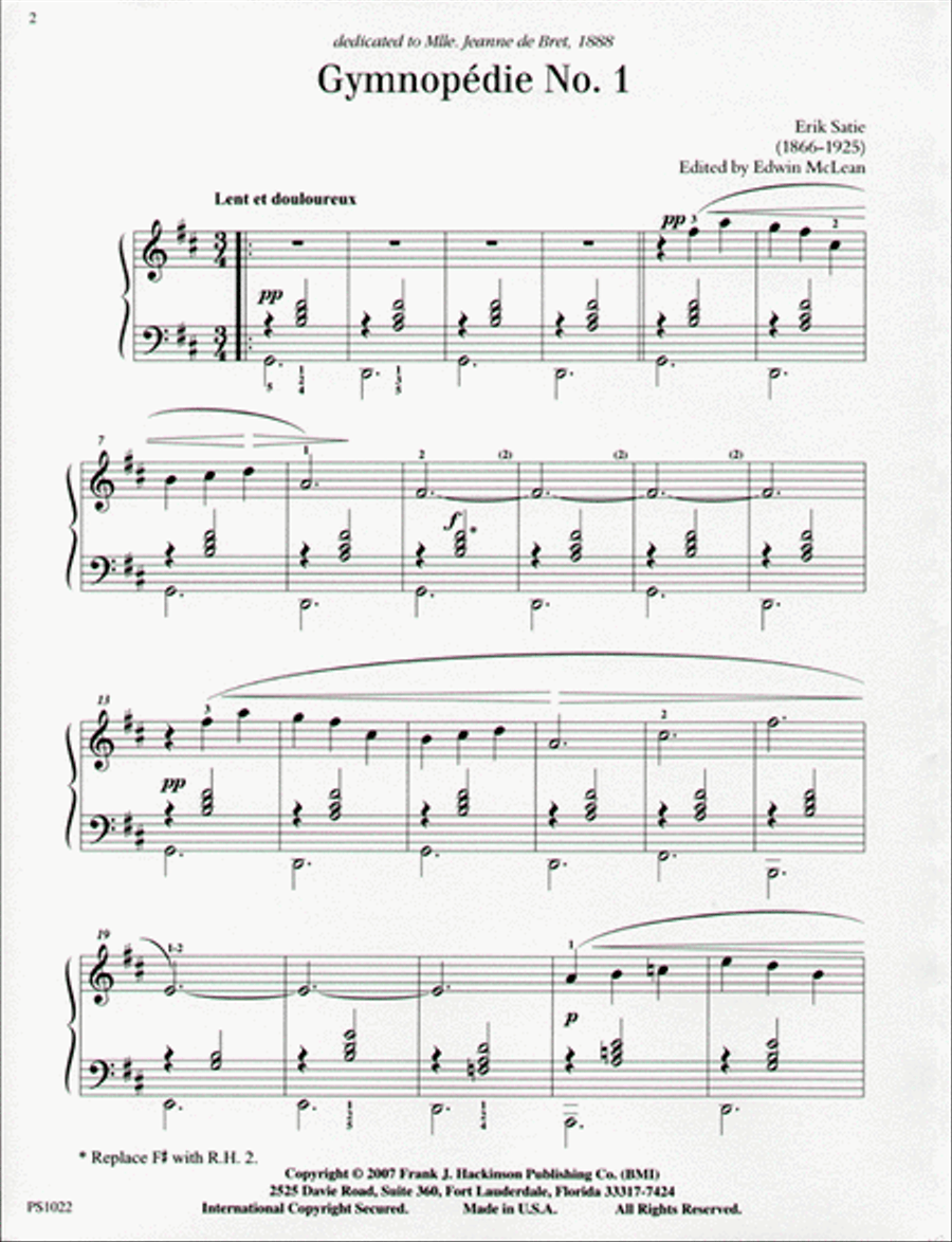 Gymnopedie No. 1 Piano Solo scores gallery preview page 3