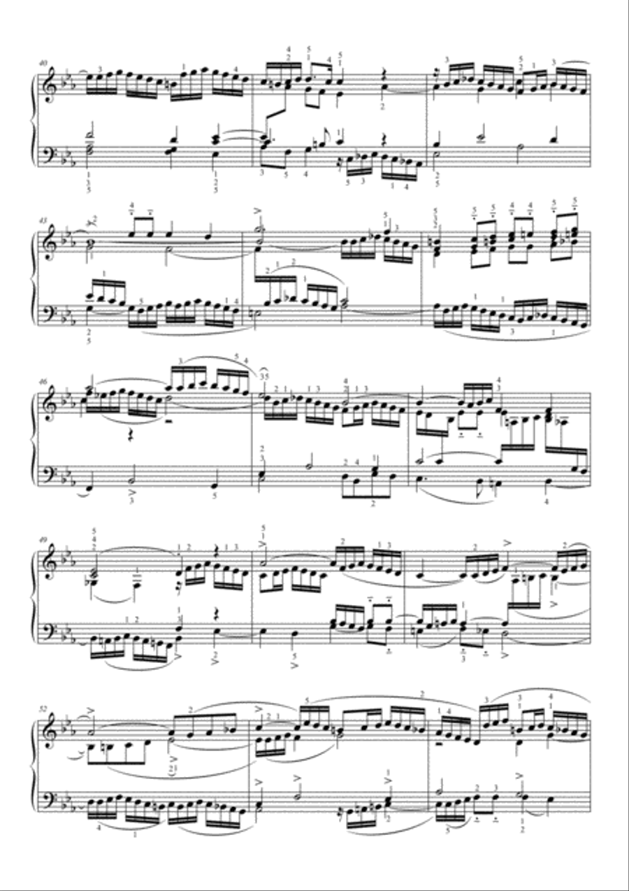 Prelude and Fugue in E♭ major BWV 852 Piano Solo scores gallery preview page 3