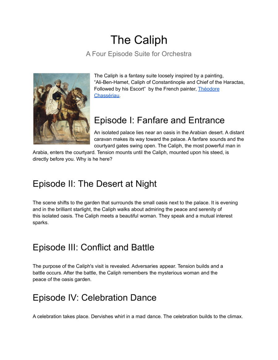 The Caliph - An Orchestral Suite Full Orchestra scores gallery preview page 1
