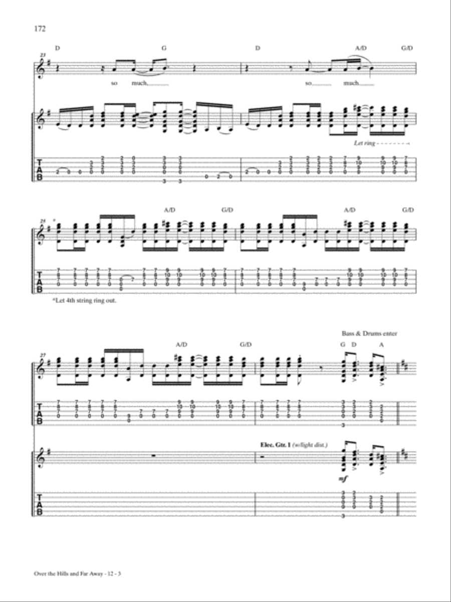 Over the Hills and Far Away Guitar Tablature scores gallery preview page 3