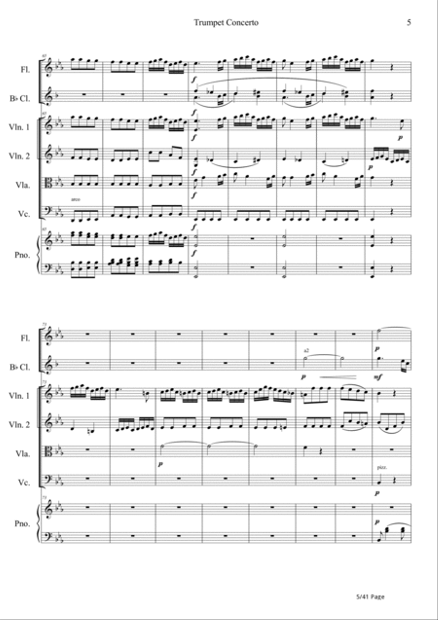 Trumpet Concerto 3. Allegro Orchestra scores gallery preview page 5