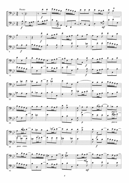 Joseph Boismortier (1689-1734) Sonata in Bb major for double bass and cello. Transcribed and edited