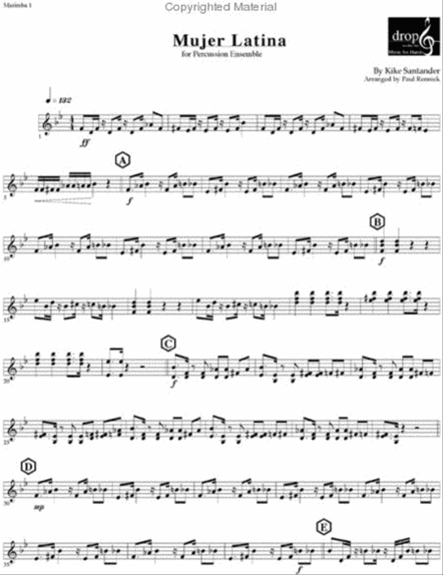 Mujer Latina Percussion Ensemble scores gallery preview page 4