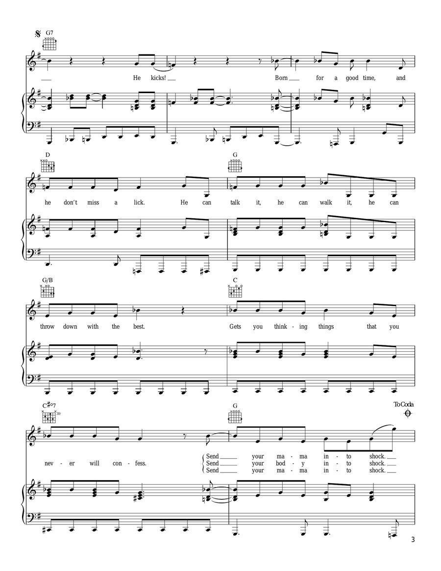 He Rocks Piano, Vocal, Guitar scores gallery preview page 3