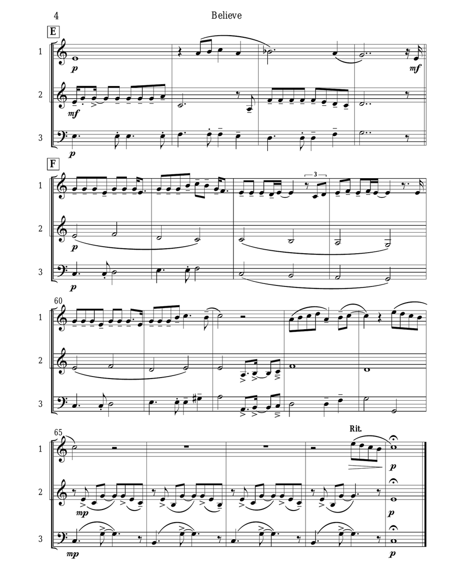 Believe Woodwind Trio scores gallery preview page 5