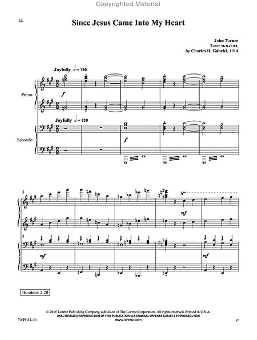 Give Me That Old-Time Religion Piano Duet scores gallery preview page 8