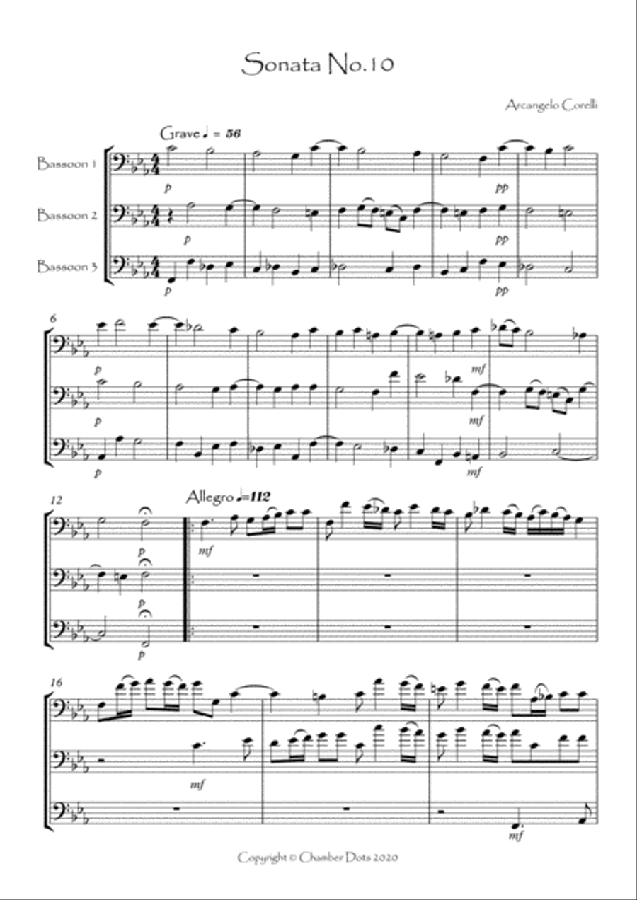 Sonata No.10 Woodwind Trio scores gallery preview page 2