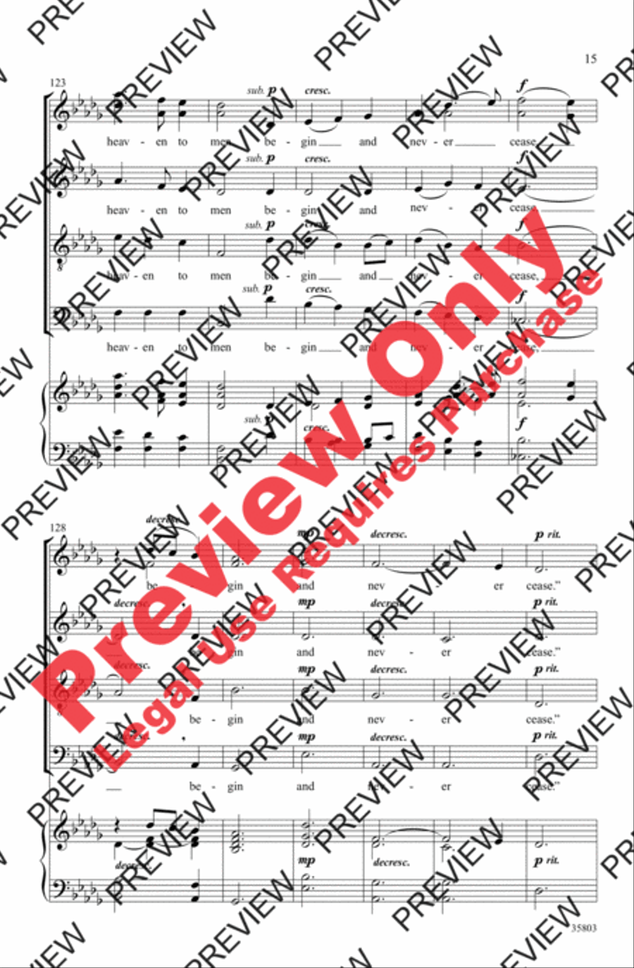 While Shepherds Watched Their Flocks 4-Part scores gallery preview page 15