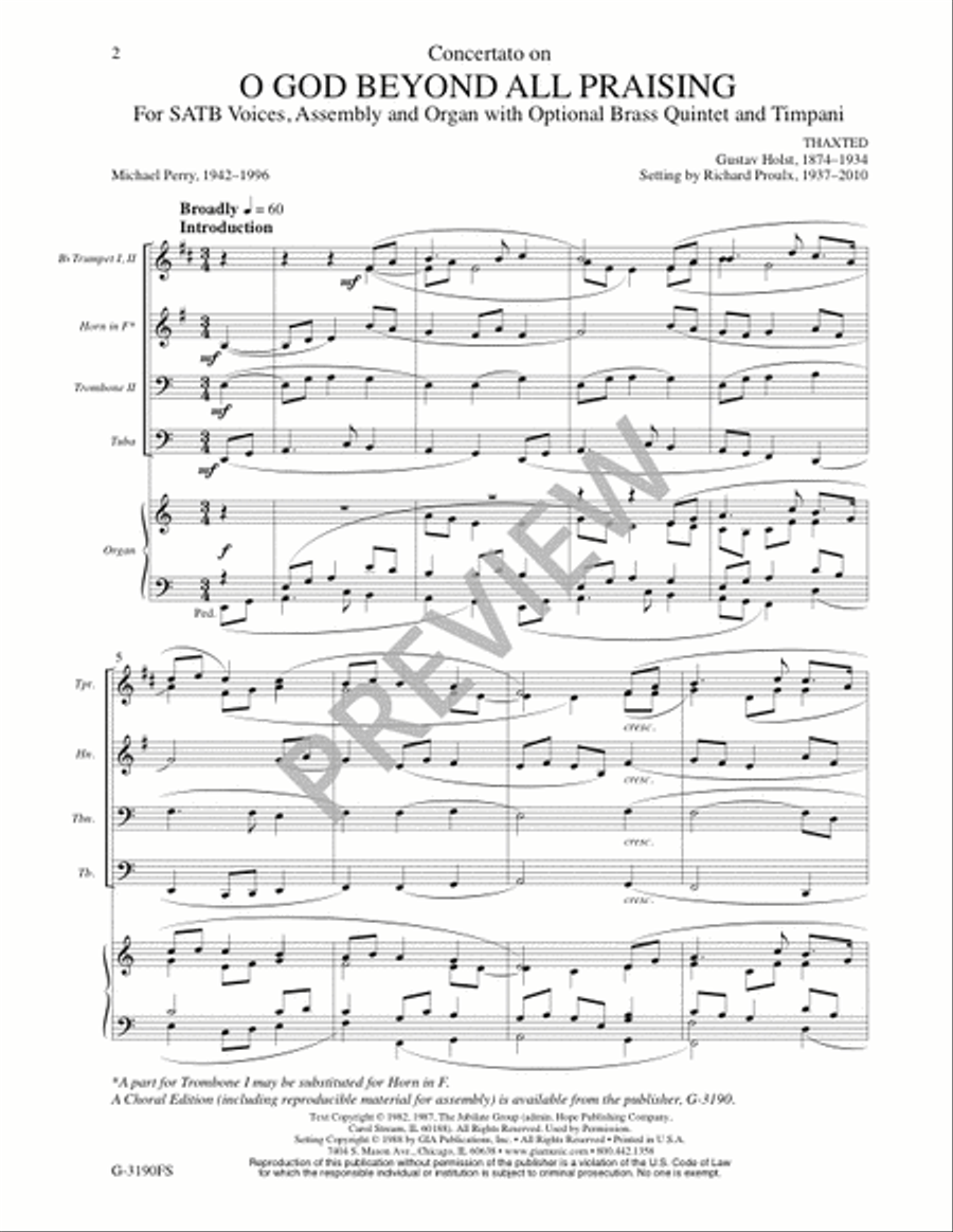 O God beyond All Praising - Full Score and Parts Bassoon scores gallery preview page 3
