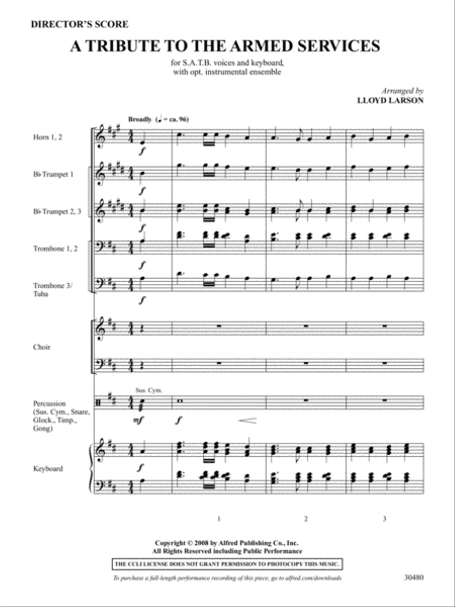 A Tribute to the Armed Services (A Medley) Choir scores gallery preview page 2