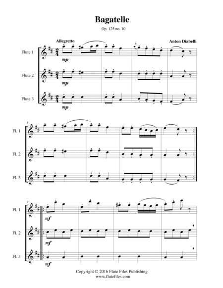 Bagatelle, op. 125 no. 10 - Flute Trio image number null