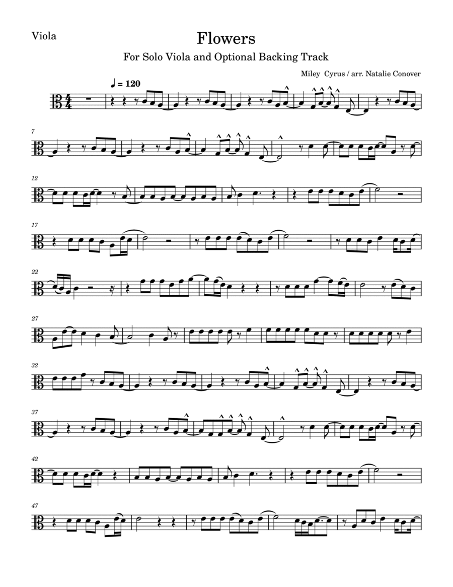 Flowers Viola Solo scores gallery preview page 1