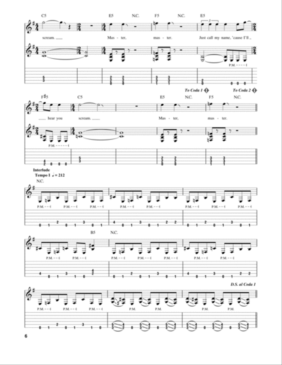 Master Of Puppets Electric Guitar scores gallery preview page 6