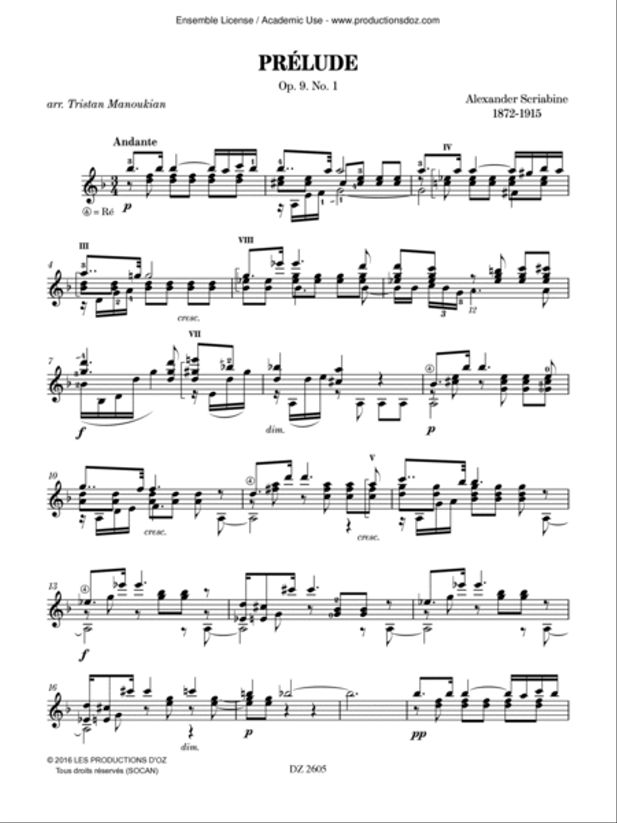Prélude et nocturne Classical Guitar scores gallery preview page 2