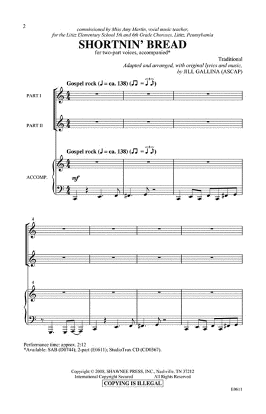 Shortnin' Bread 2-Part scores gallery preview page 2