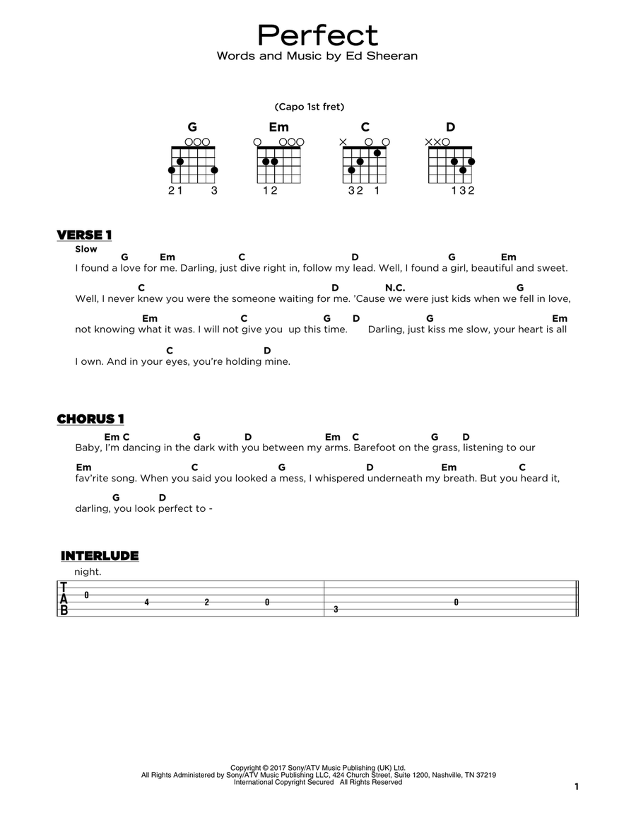 Perfect Perfect Acoustic Guitar scores gallery preview page 1