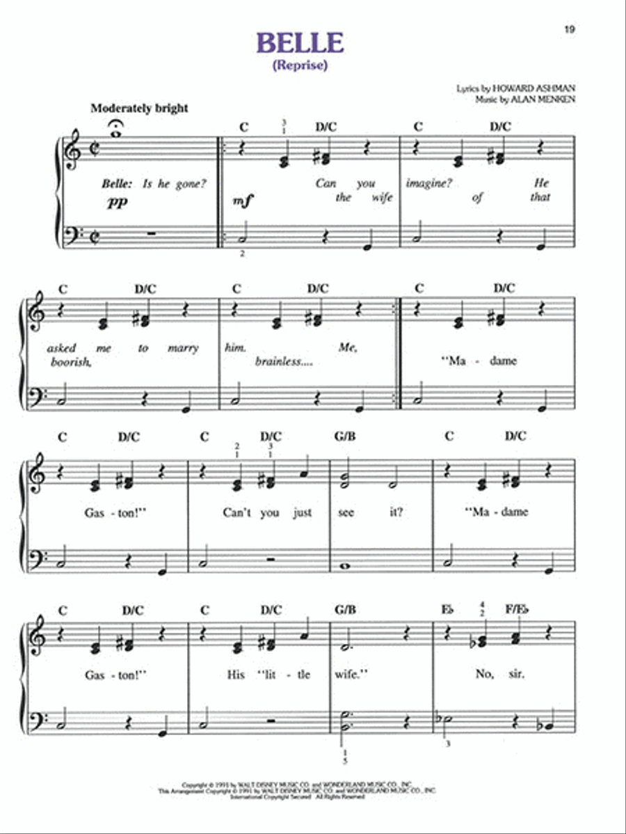 Beauty and the Beast Beauty and the Beast Easy Piano scores gallery preview page 4