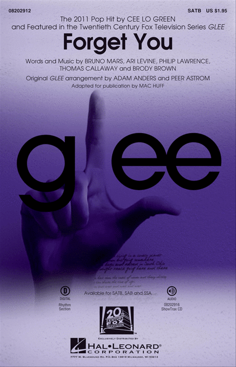 Forget You (featured on Glee) Show Choir scores gallery preview page 1