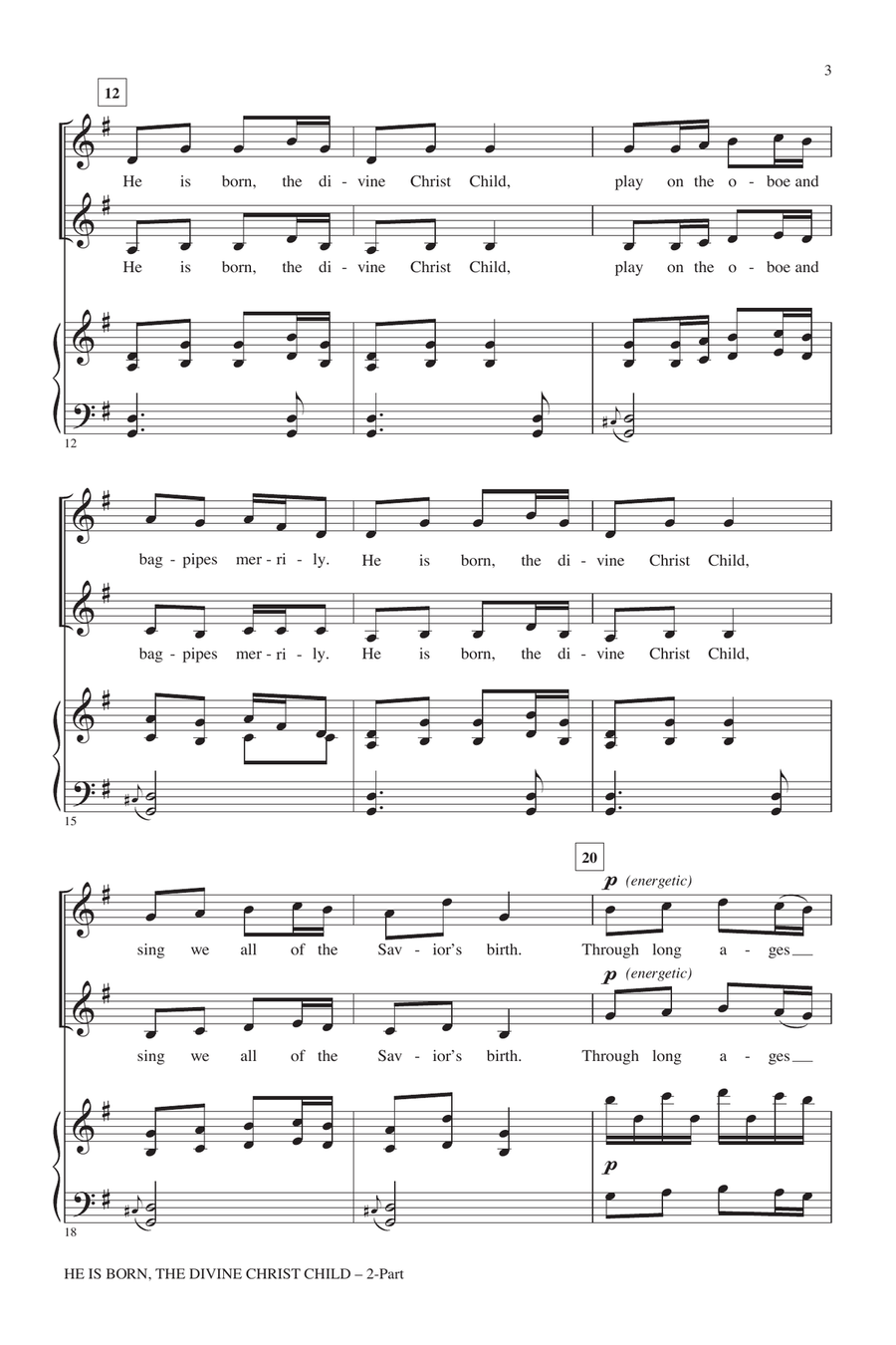 He Is Born He Is Born 2-Part scores gallery preview page 2