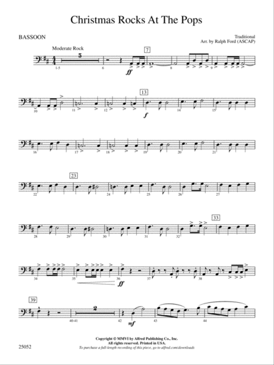 Christmas Rocks at the Pops: Bassoon Full Orchestra scores gallery preview page 1
