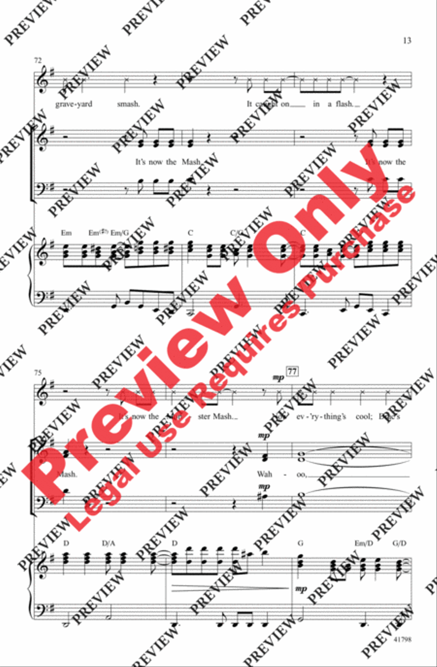 Monster Mash - SoundTrax CD (CD only) Choir scores gallery preview page 13