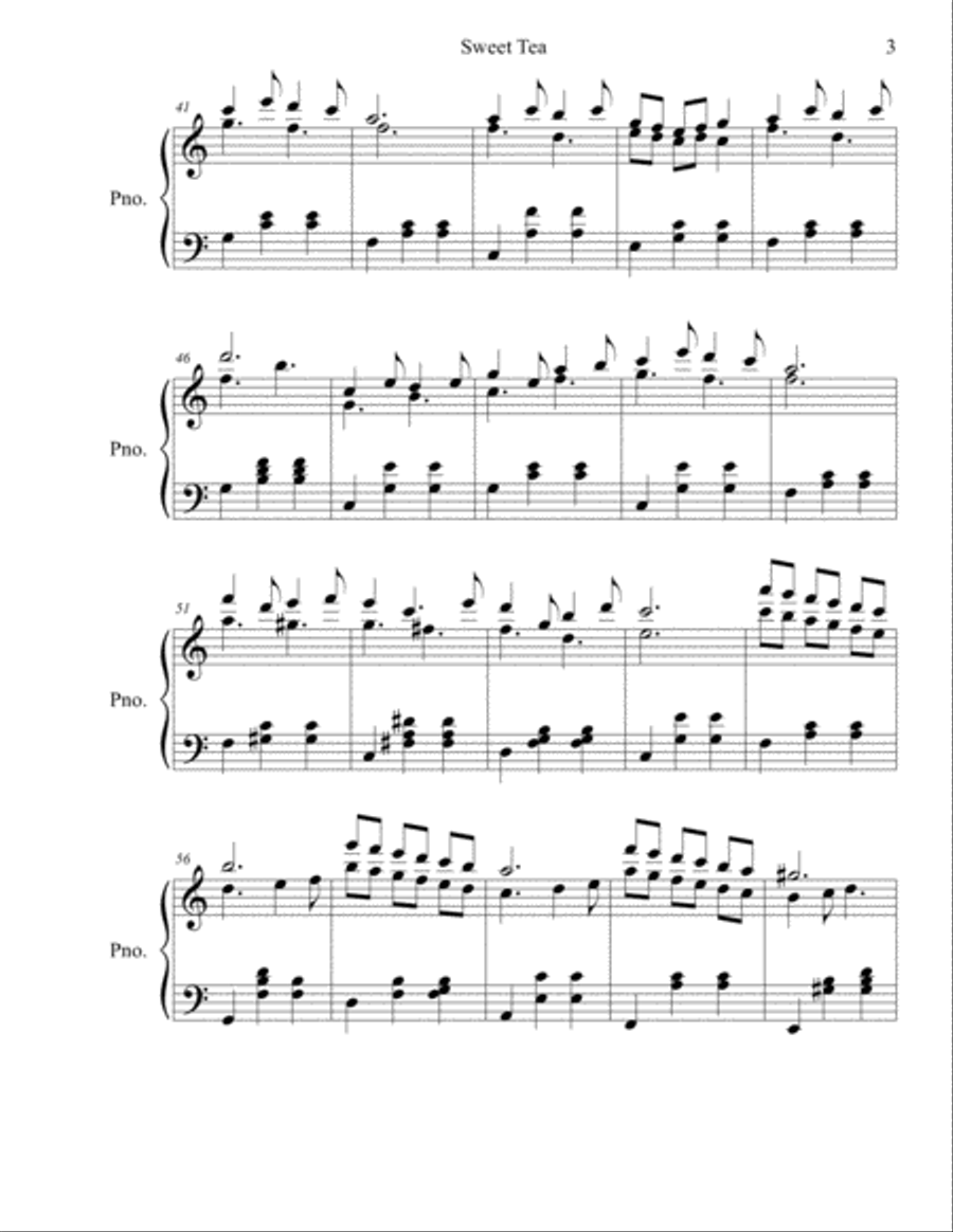 Sweet Tea: A Ragtime Waltz Piano Solo scores gallery preview page 4