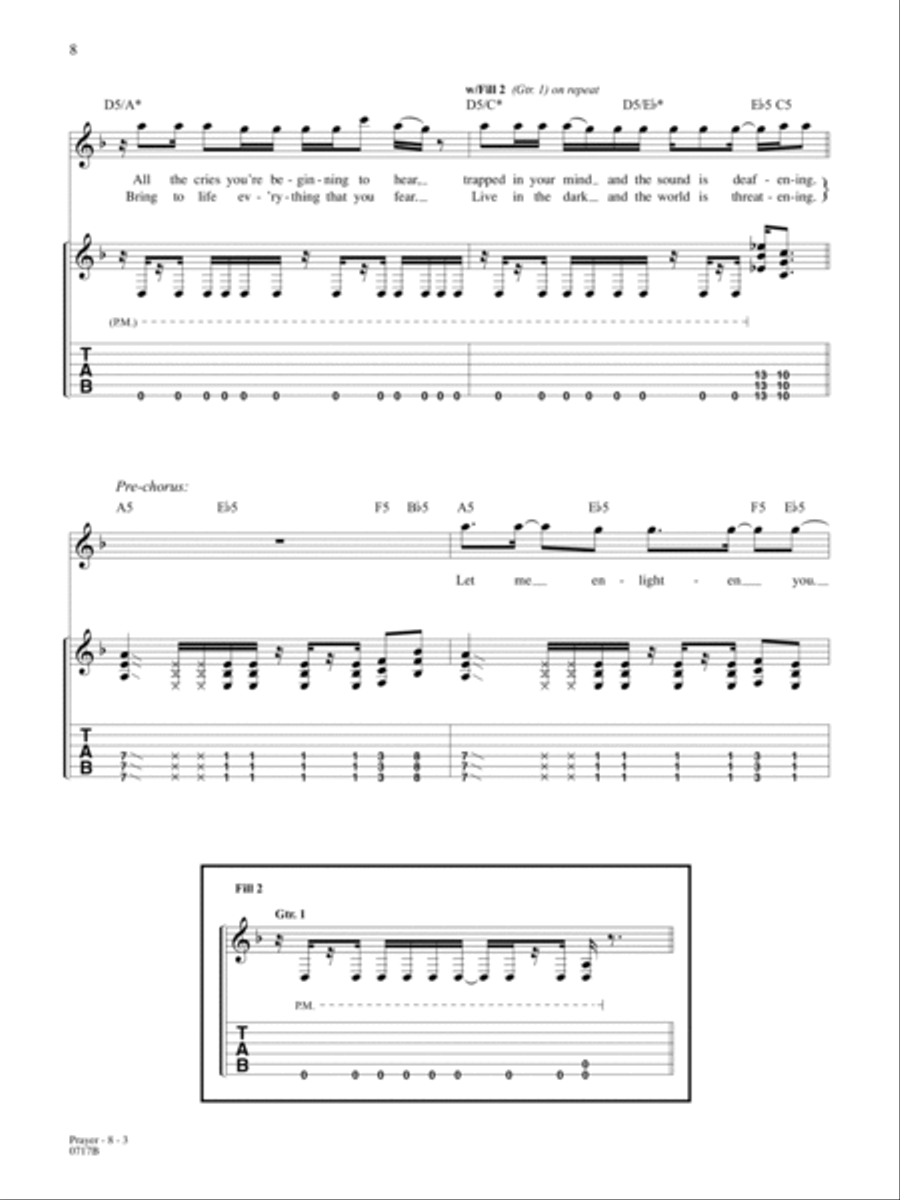 Prayer Guitar Tablature scores gallery preview page 3