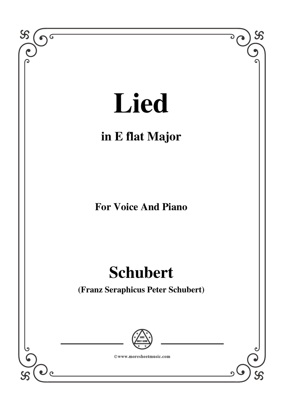 Schubert-Lied,in E flat Major,for Voice&Piano Piano, Vocal scores gallery preview page 1