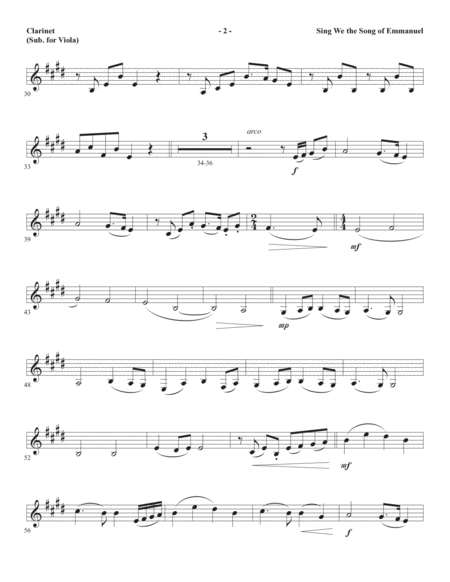 Sing We the Song of Emmanuel (arr. Joseph M. Martin) - Clarinet (sub. Viola)
