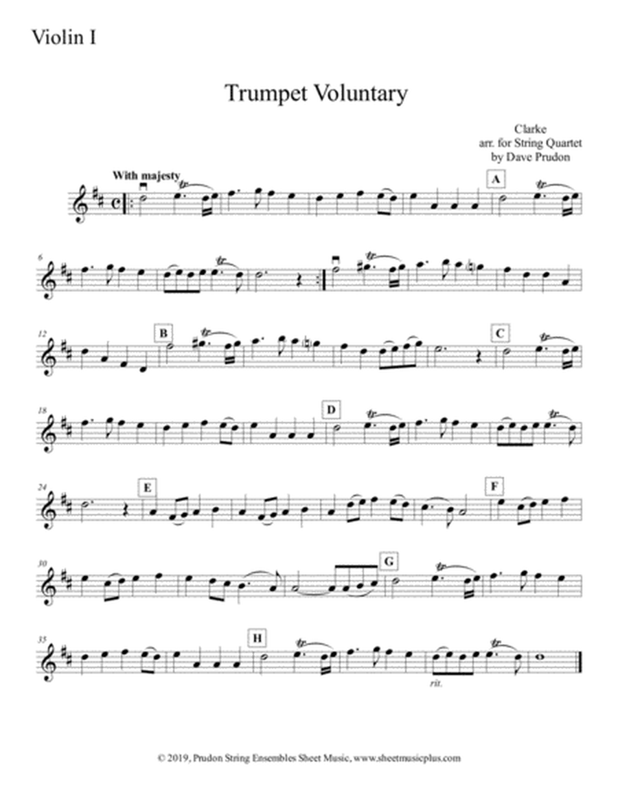 Clarke Trumpet Voluntary for String Quartet image number null