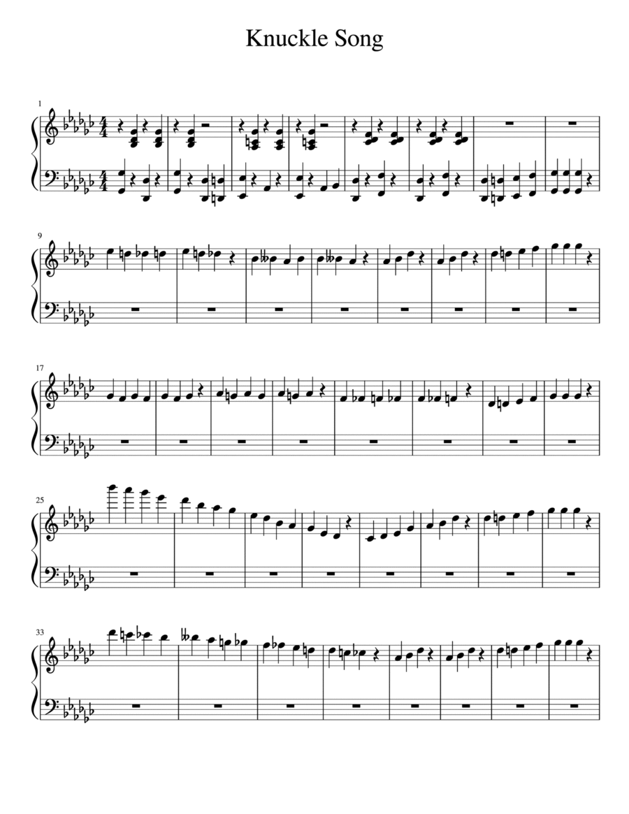 Knuckle Song (Circus Music) Easy Piano scores gallery preview page 1