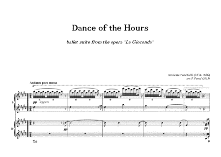 "Dance of the Hours" ballet suite from the opera ''La Gioconda'' - for piano 4 hands image number null