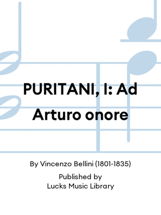 Book cover for PURITANI, I: Ad Arturo onore
