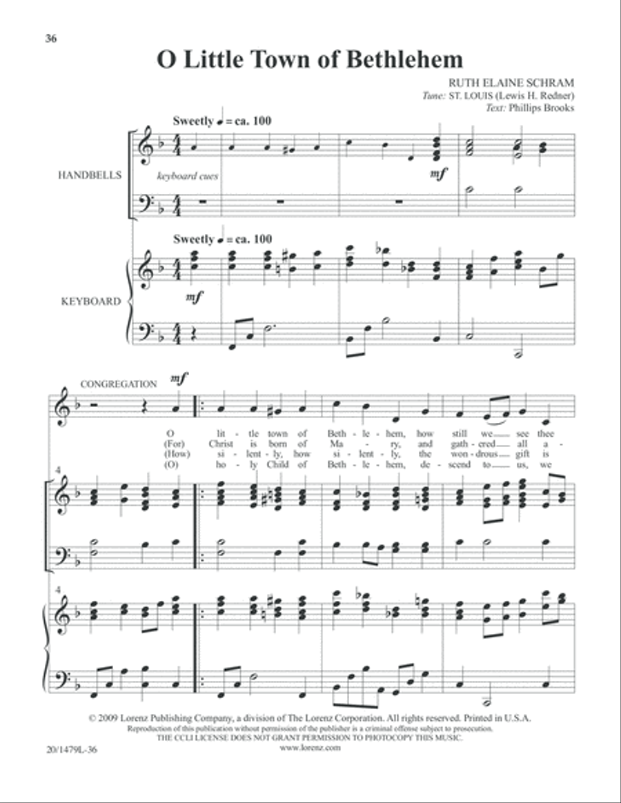 Christmas Carol Celebrations - Keyboard/Handbell Score 5-Octaves scores gallery preview page 37