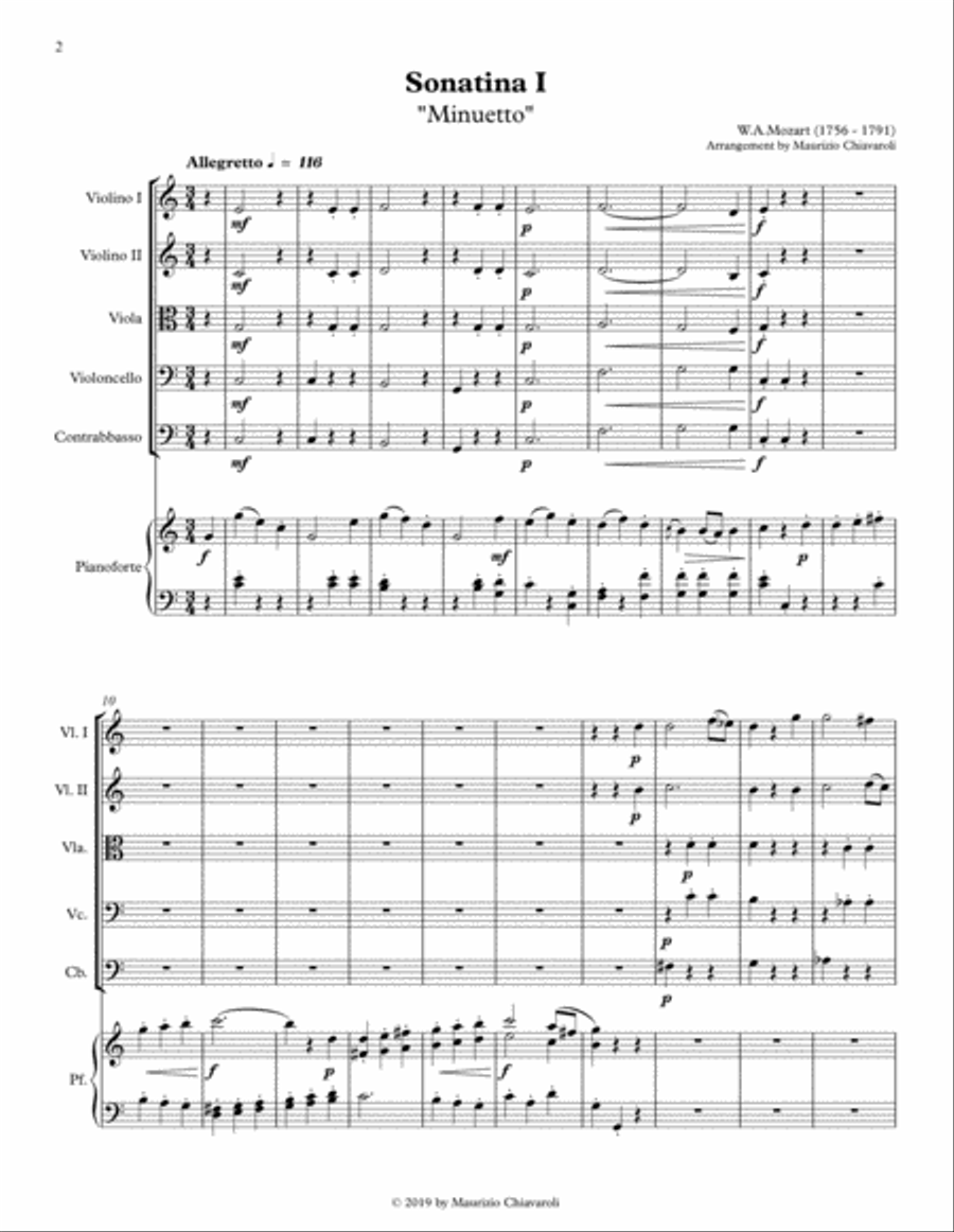 Sonatina I (Minuetto) Sonatina I (Minuetto) String Orchestra scores gallery preview page 2