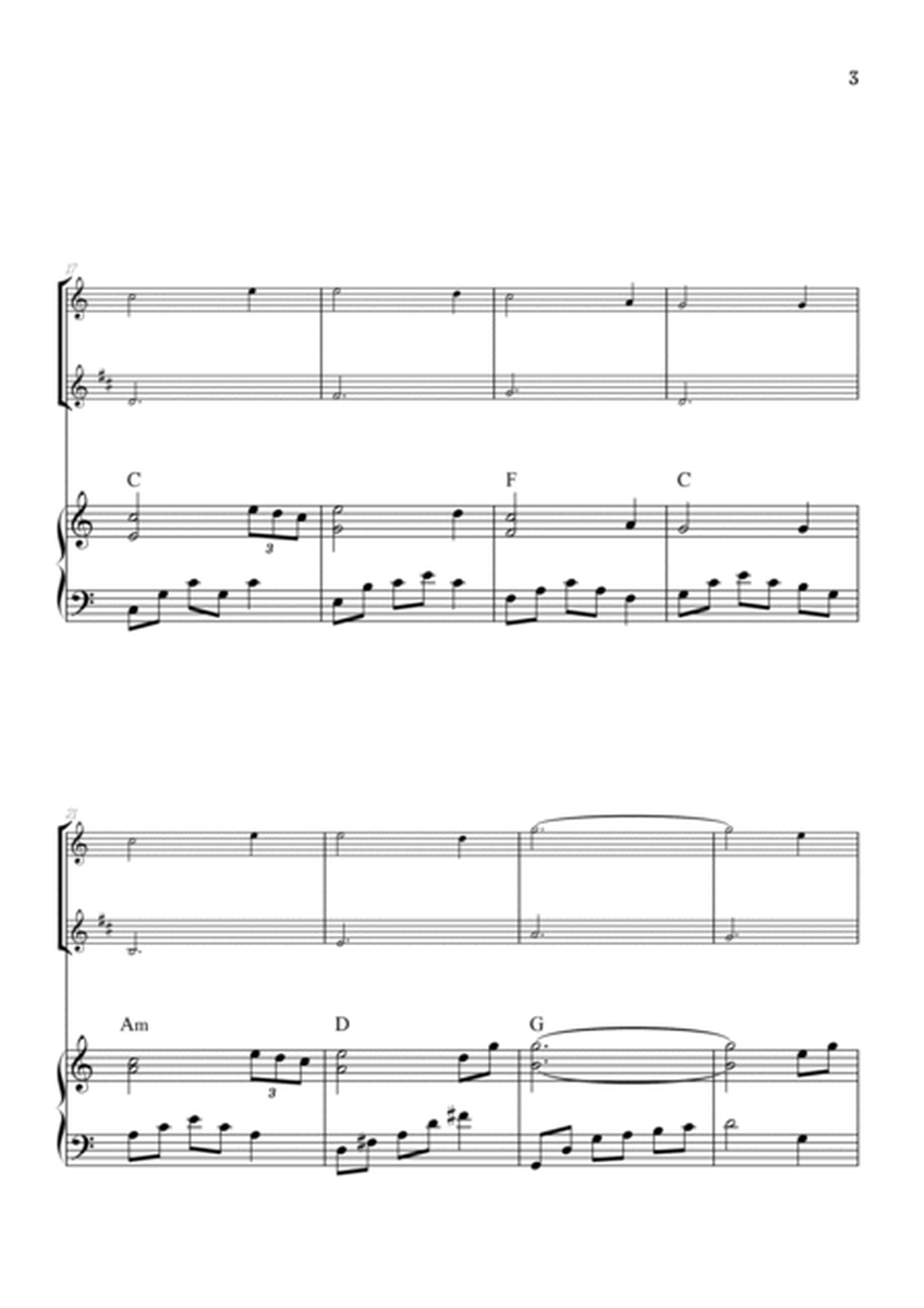 Amazing Grace • easy flute and clarinet sheet music with piano accompaniment and chords image number null