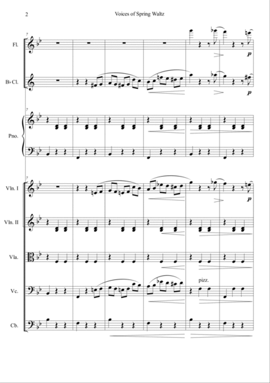 Voice of Spring Waltz Orchestra scores gallery preview page 2