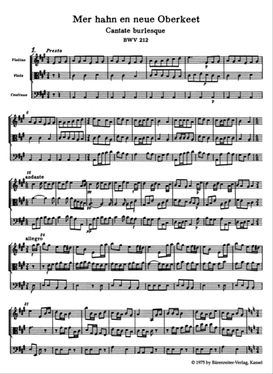 The Chamberlain is now our Squire BWV 212 'Peasant Cantata' Orchestra scores gallery preview page 2