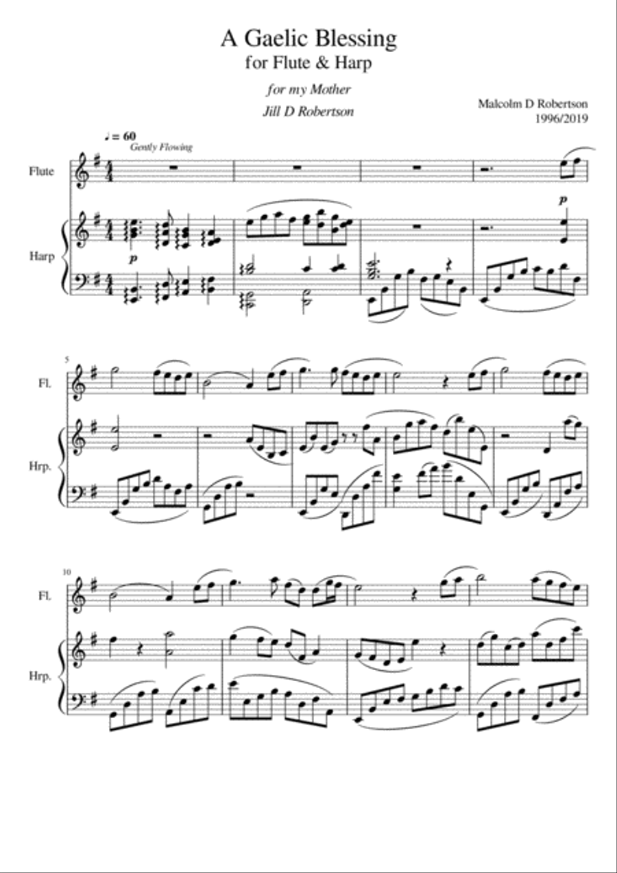 A Gaelic Blessing Flute scores gallery preview page 1